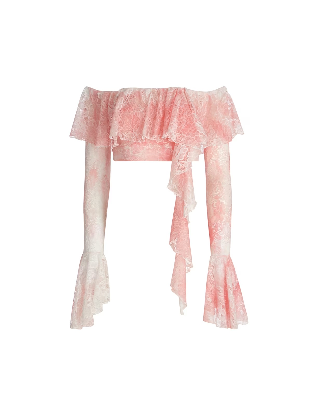 off-the-shoulder lace top - Pink