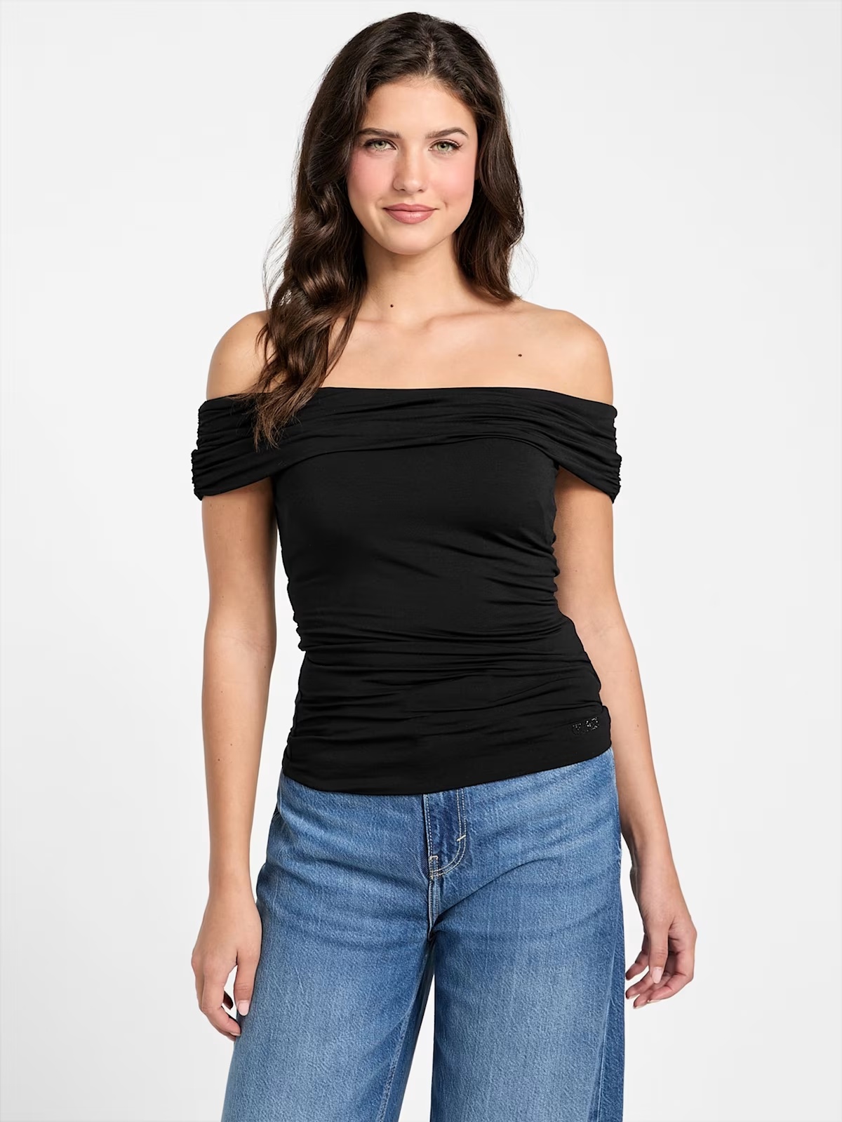 Eco Charlotte Off-the-Shoulder Top - Black