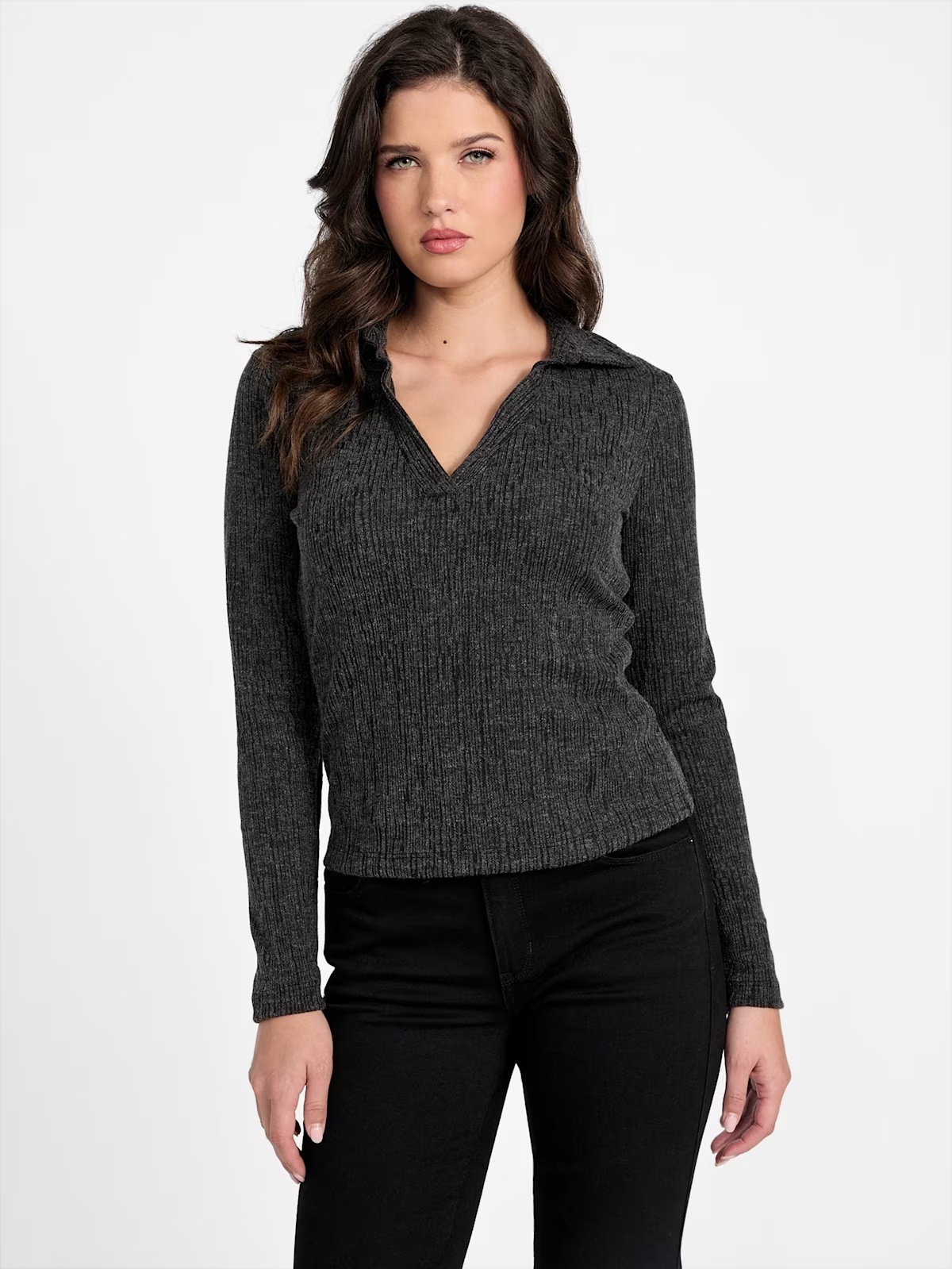 Jullita Lush Collar Top - Black