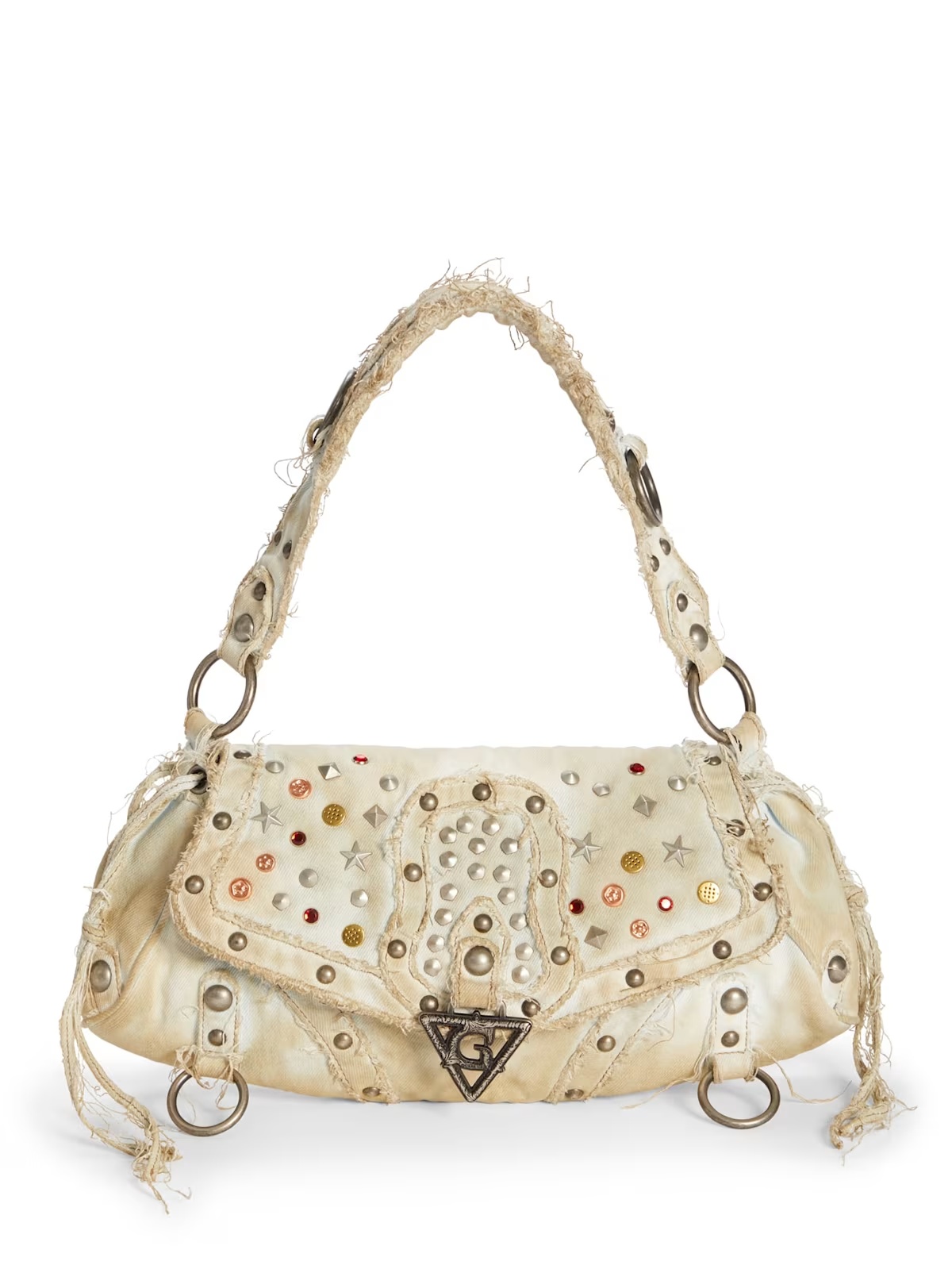 maxi claudia denim bag - Beige