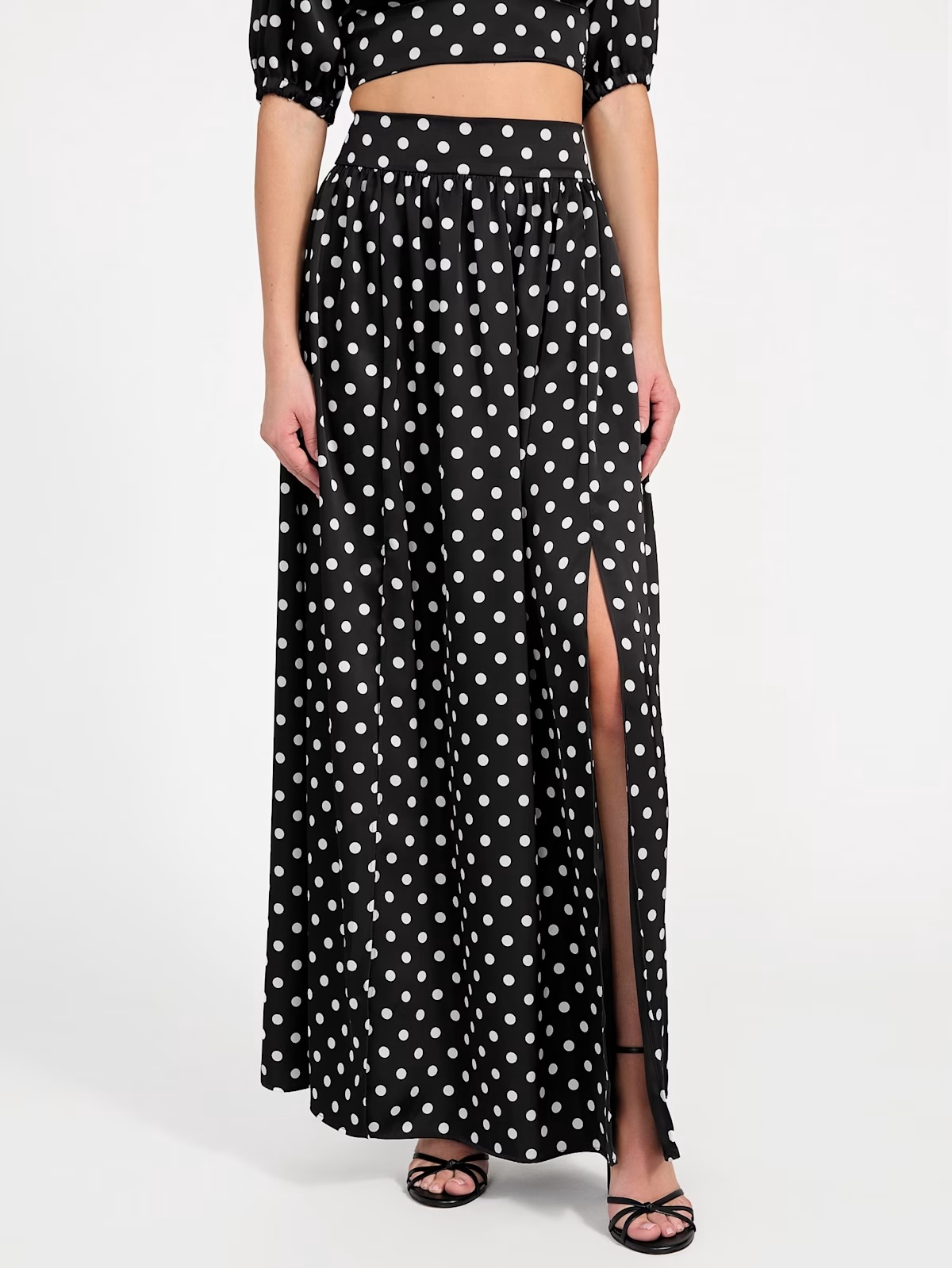 Juliette Maxi Polka Dot Skirt - Black/White