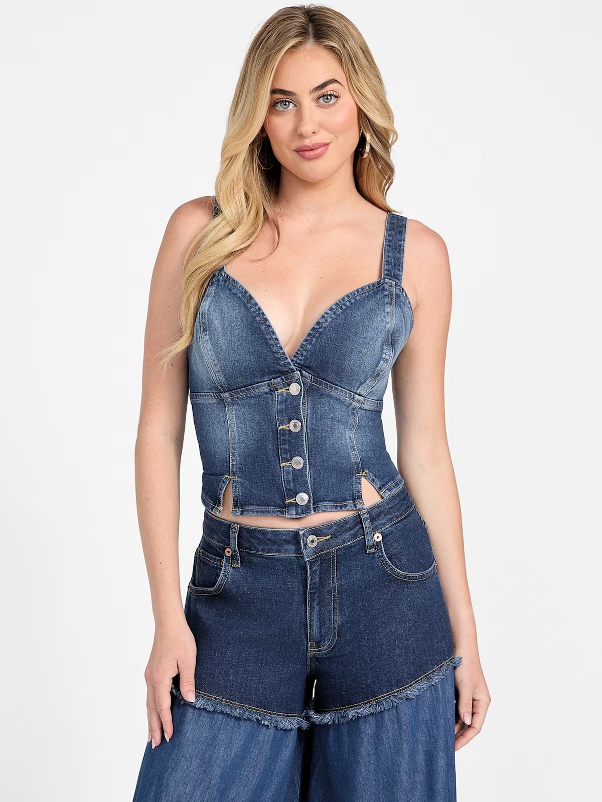 Cathy Denim Bustier - Blue