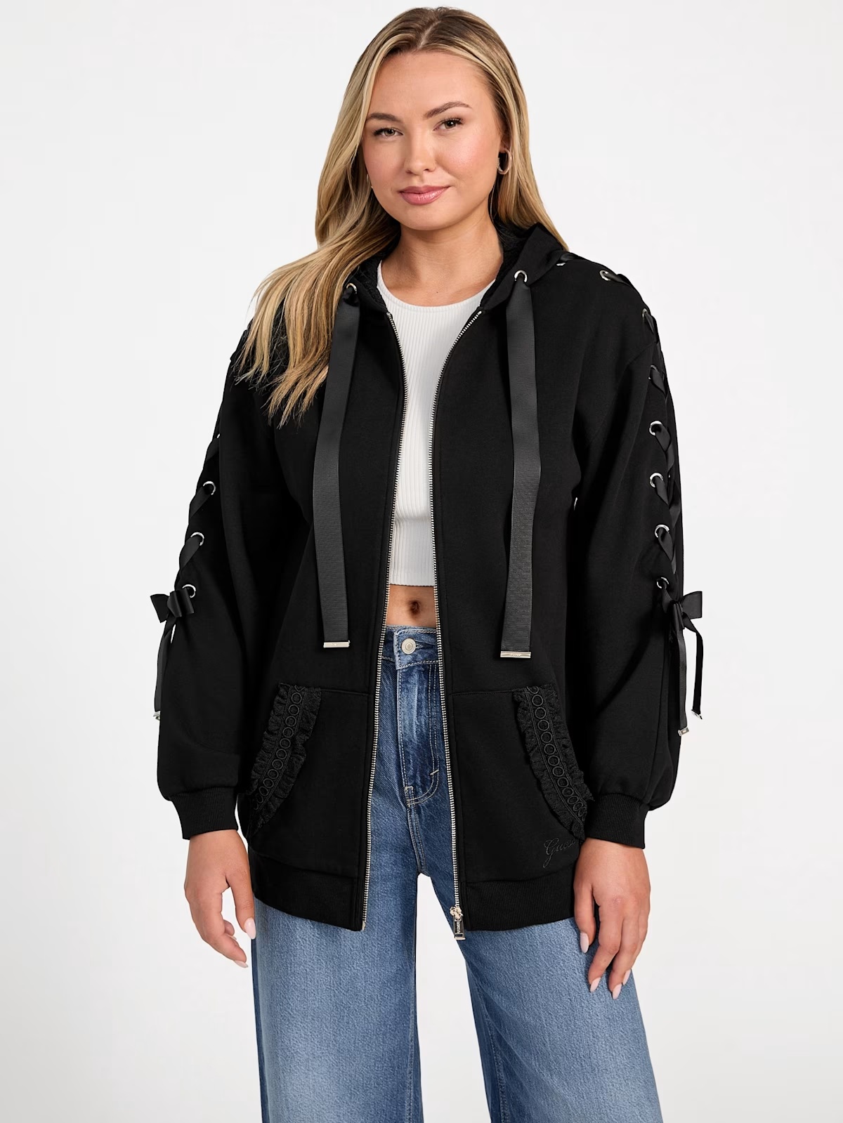 Tokyo Lace Hoodie - Black