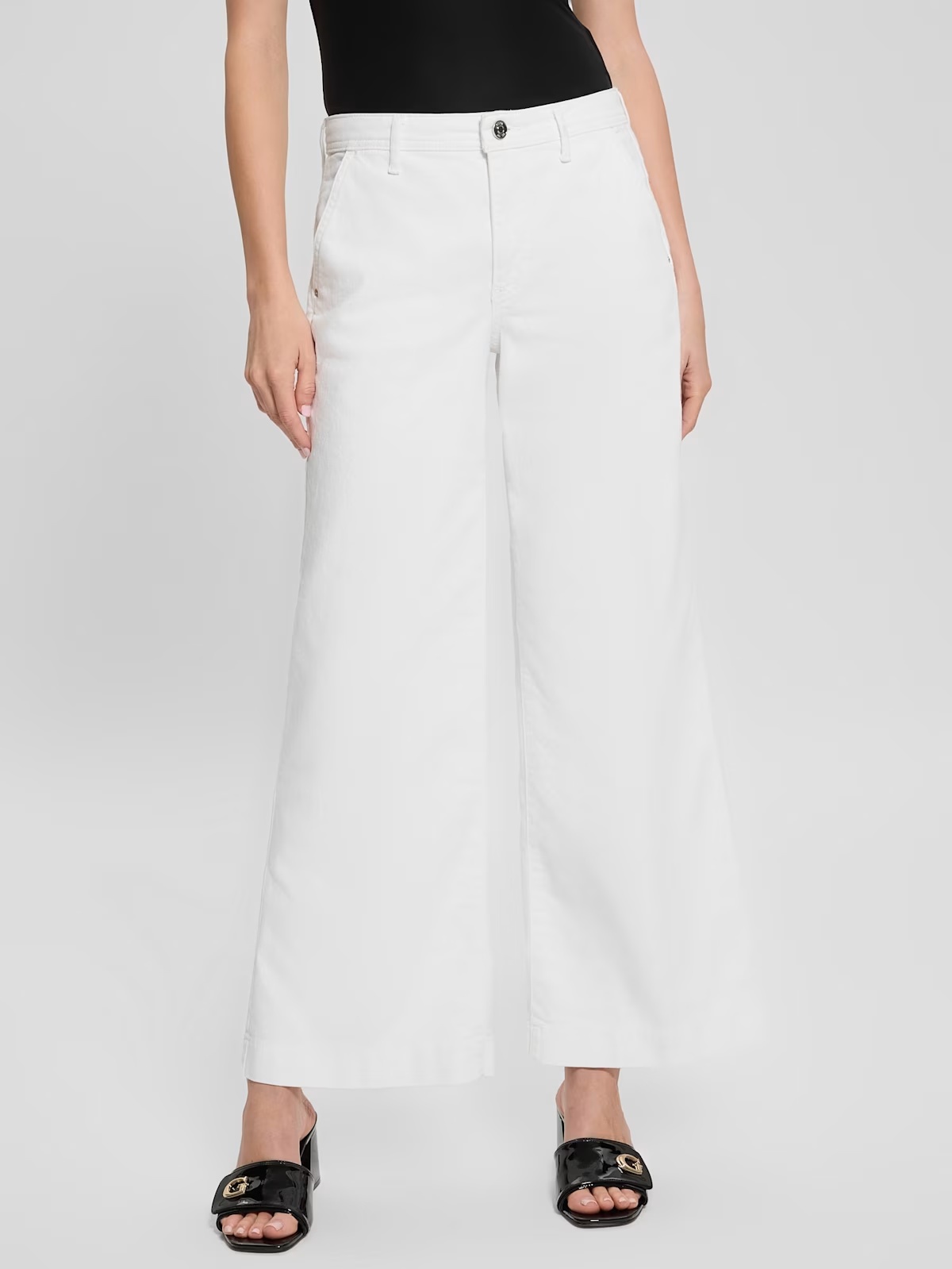 Eco Zoya Cropped Wide Jeans - White