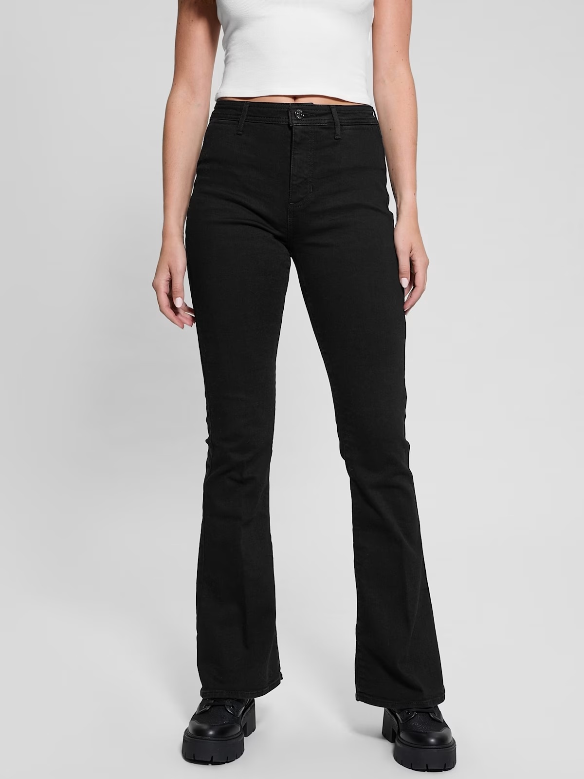 Eco Belle High-Rise Flared Jeans - Black