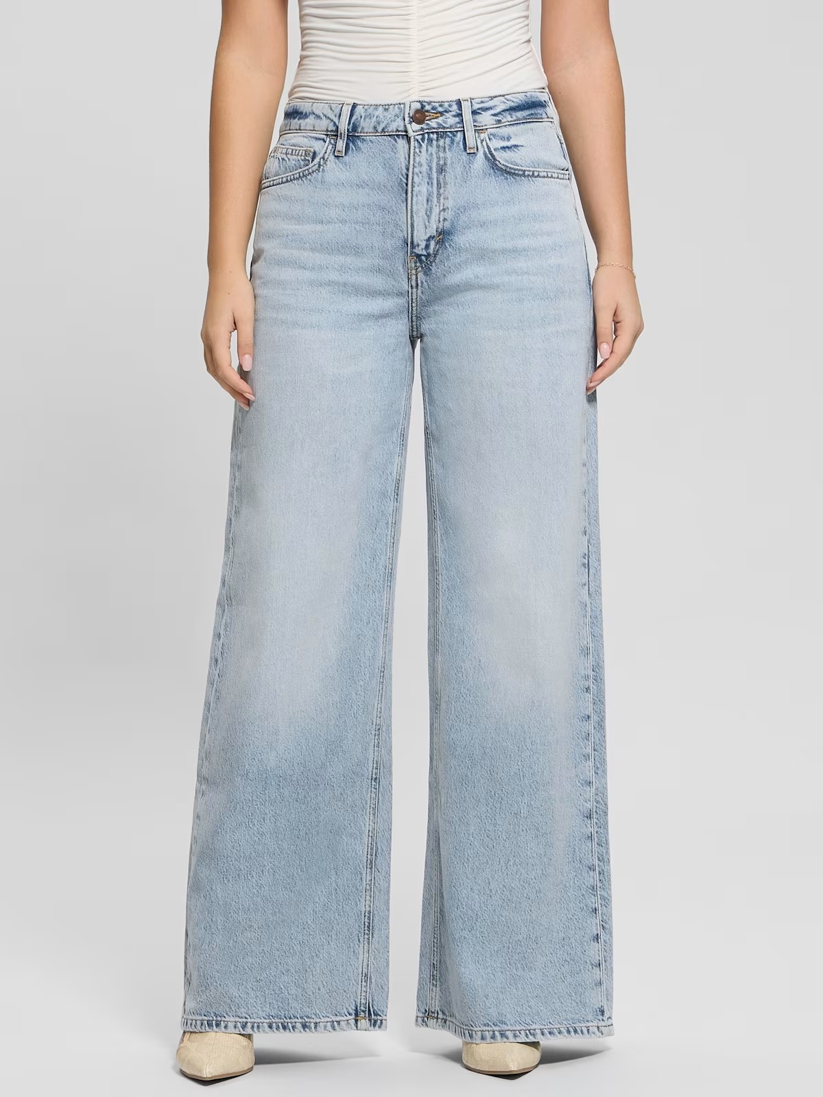 Eco Bellflower Wide-Leg Jeans - Blue