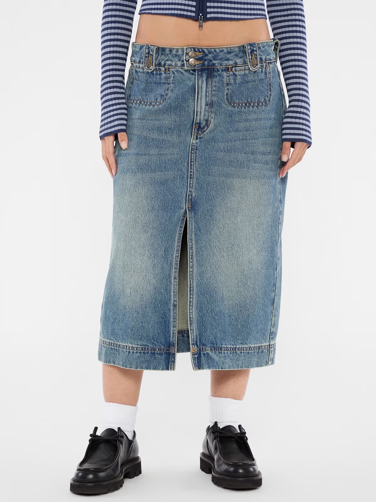 GUESS Originals Denim Midi Skirt - Blue