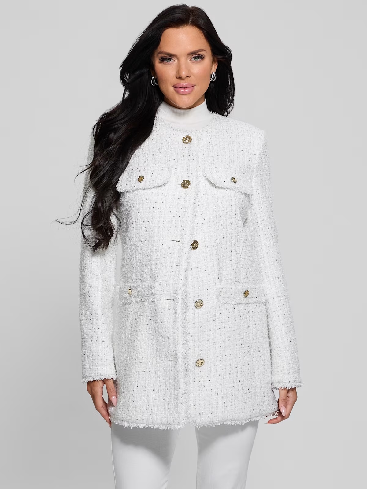 Eco Noelie Tweed Jacket - White