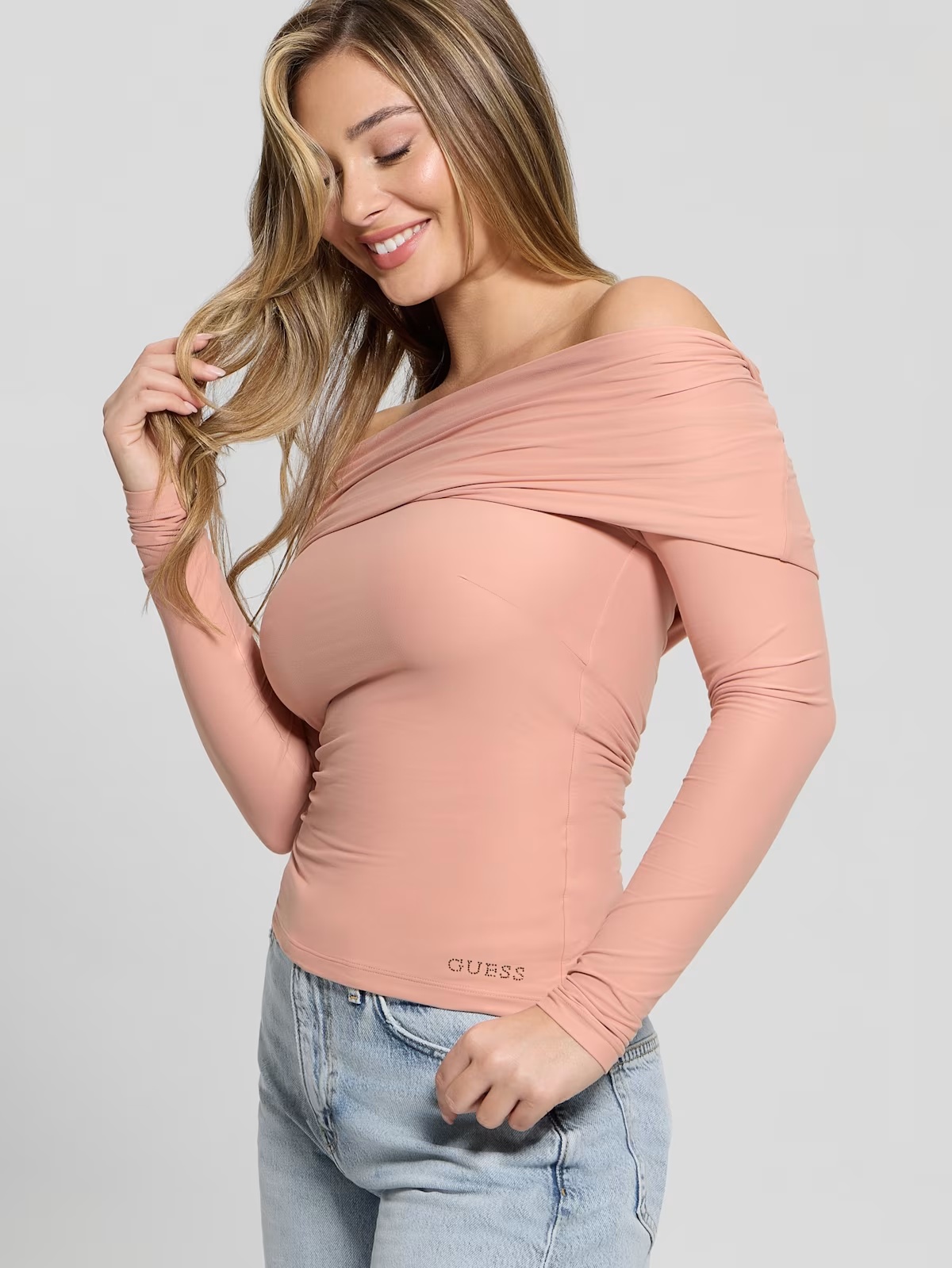 Abby Off-the-Shoulder Top - Pink