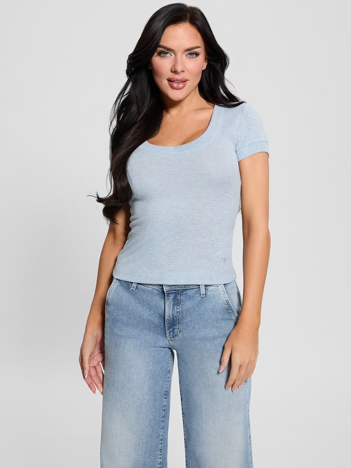 Eco Tina V-Neck Top - Blue