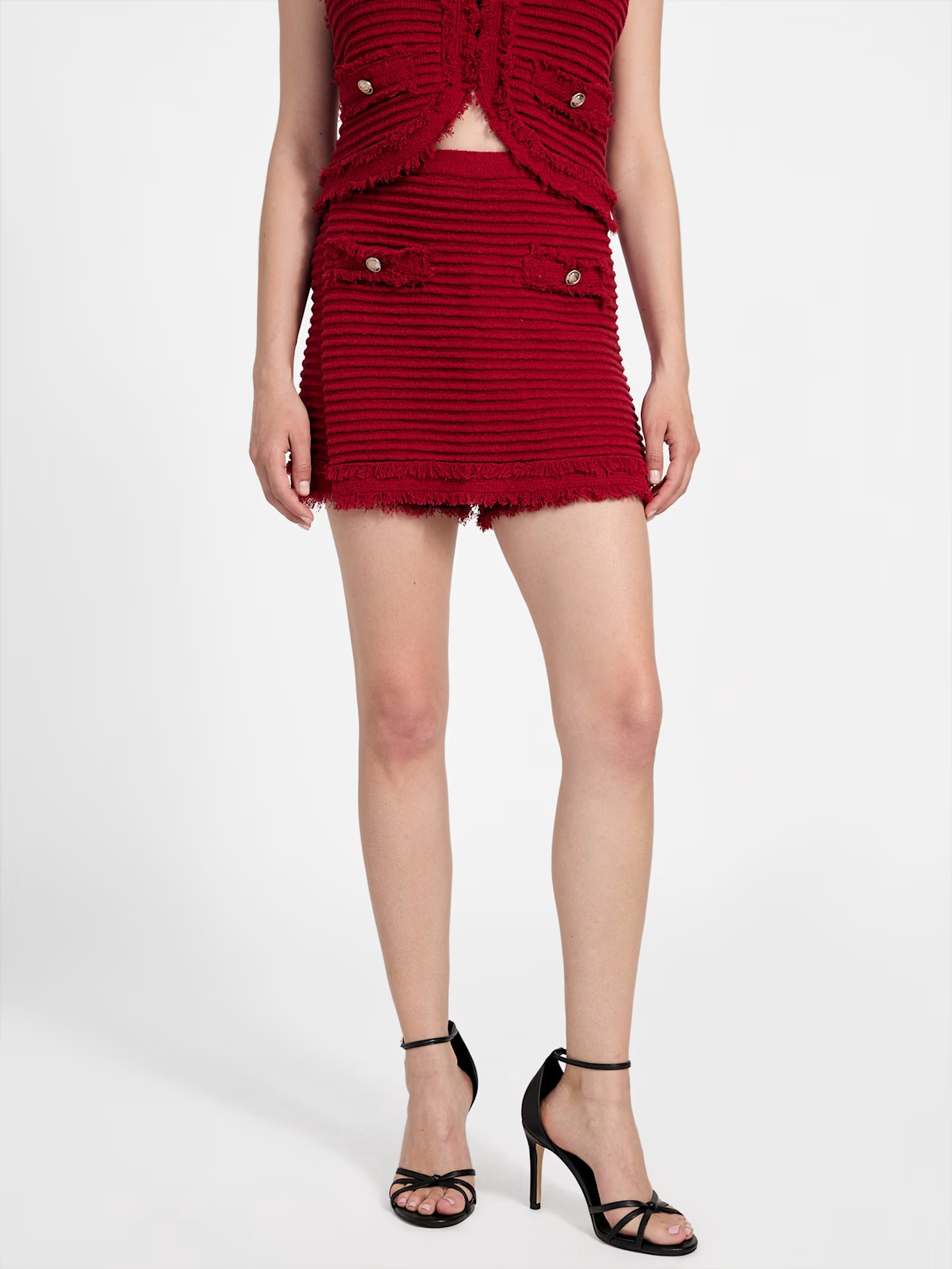 Eco Malina Ottoman BouclÃ© Skort - Red