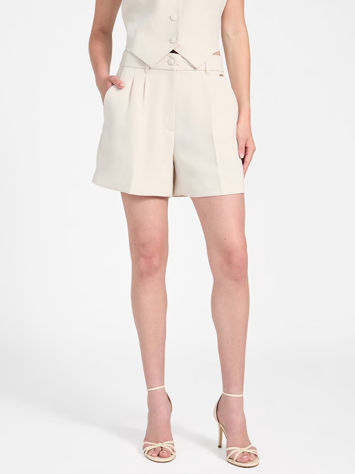 Eco Theoline Pleated Perfect Shorts - White