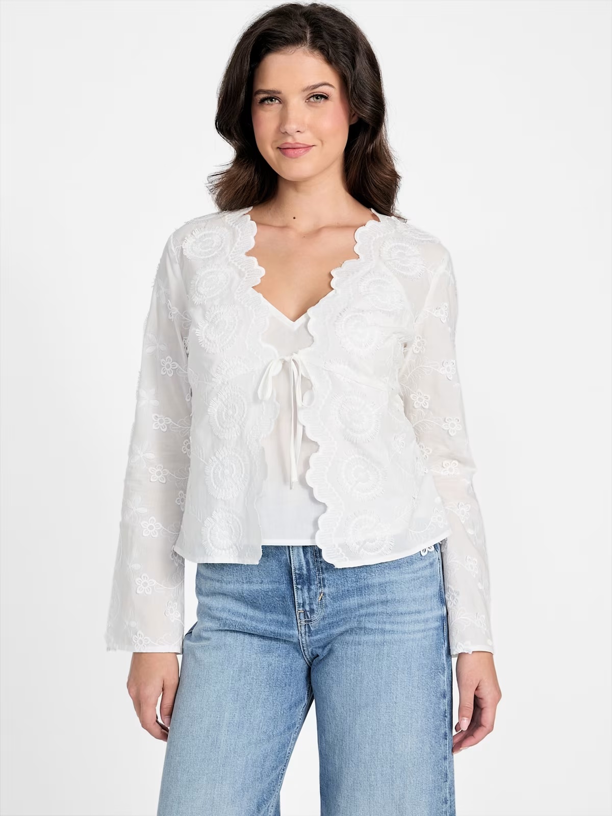 Aida Embroidered Top - White