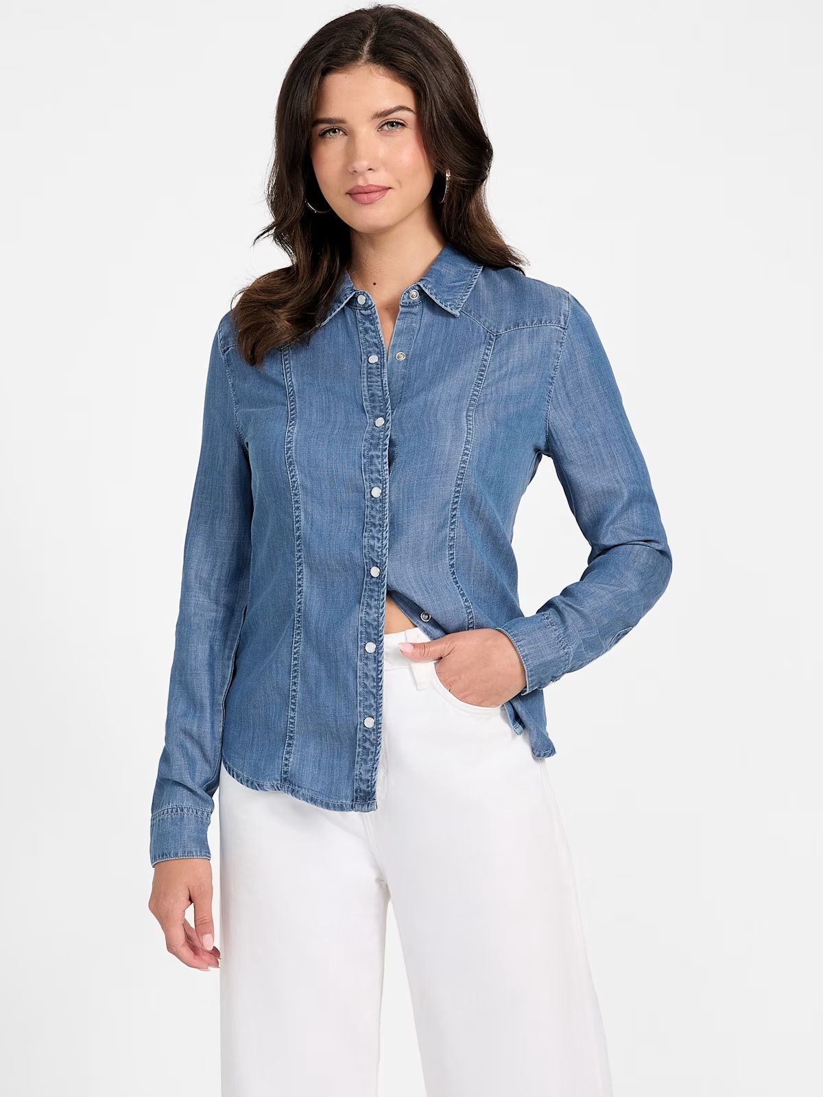 Classic Denim Western Shirt - Blue