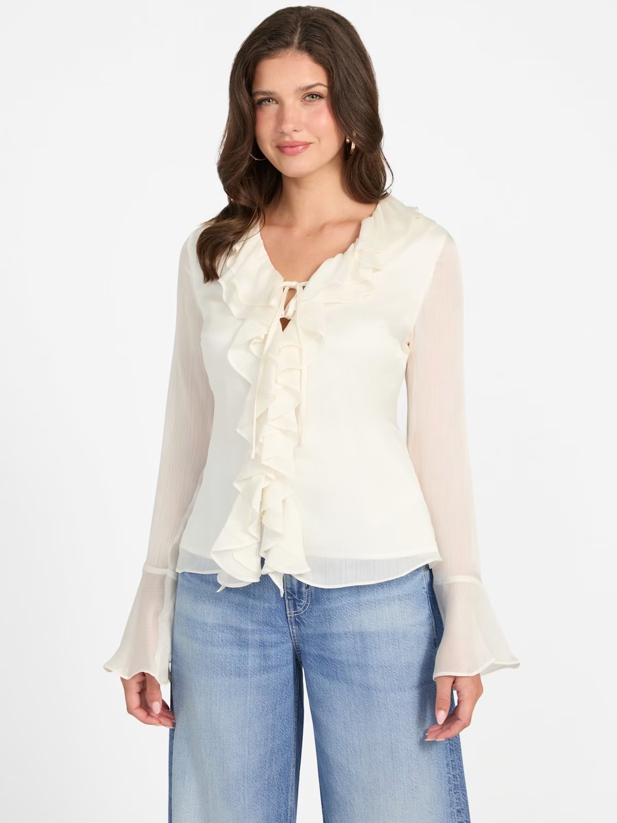 Sana Ruffle Top - White