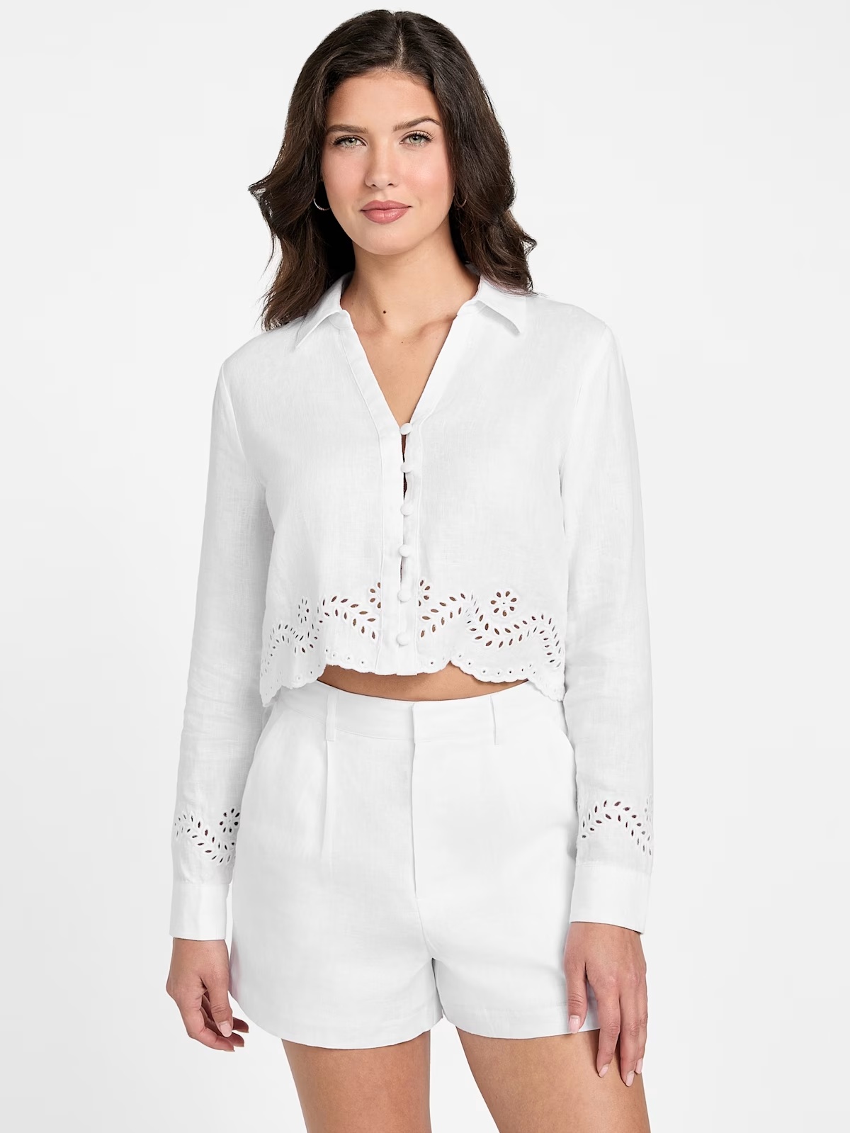 Eco Leyna Linen Top - White