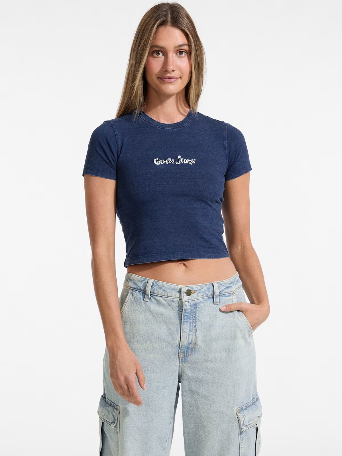 Indigo Logo Baby Tee - Blue