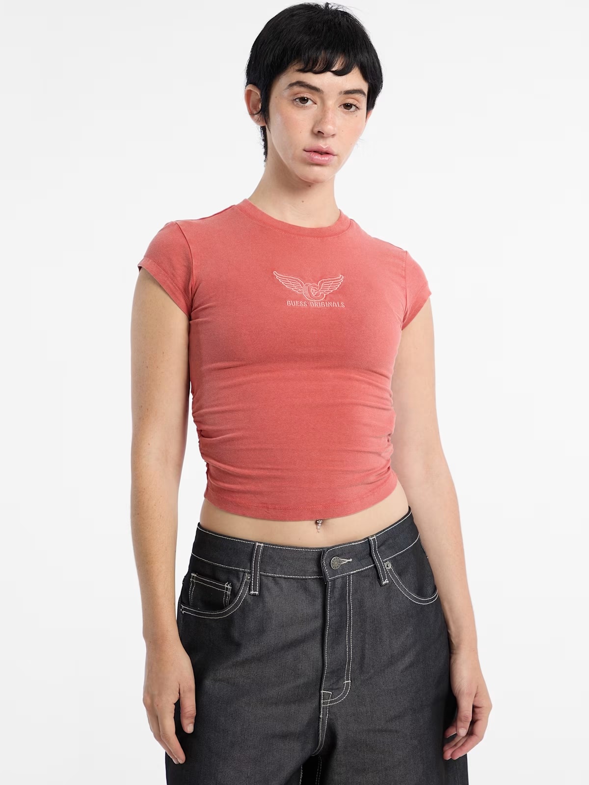 Eco GUESS Originals Vintage Wing Tee - Pink