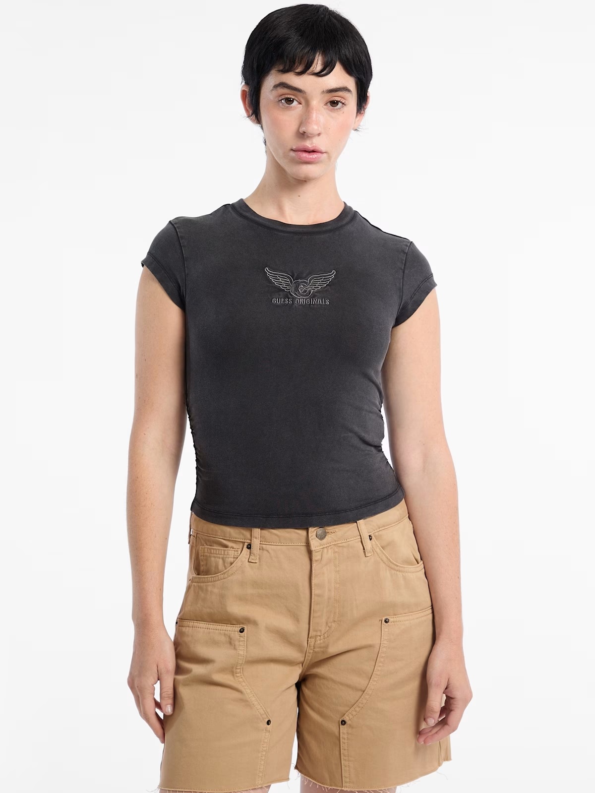 Eco GUESS Originals Vintage Wing Tee - Black