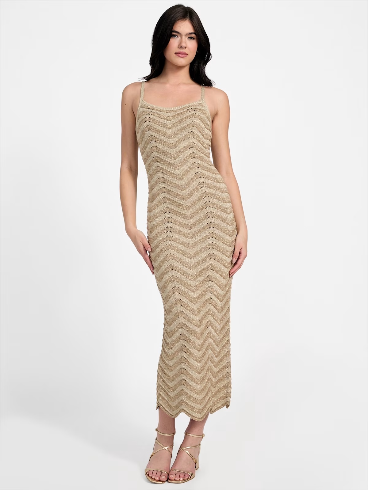 Eco Vera Chevron Dress - Neutral