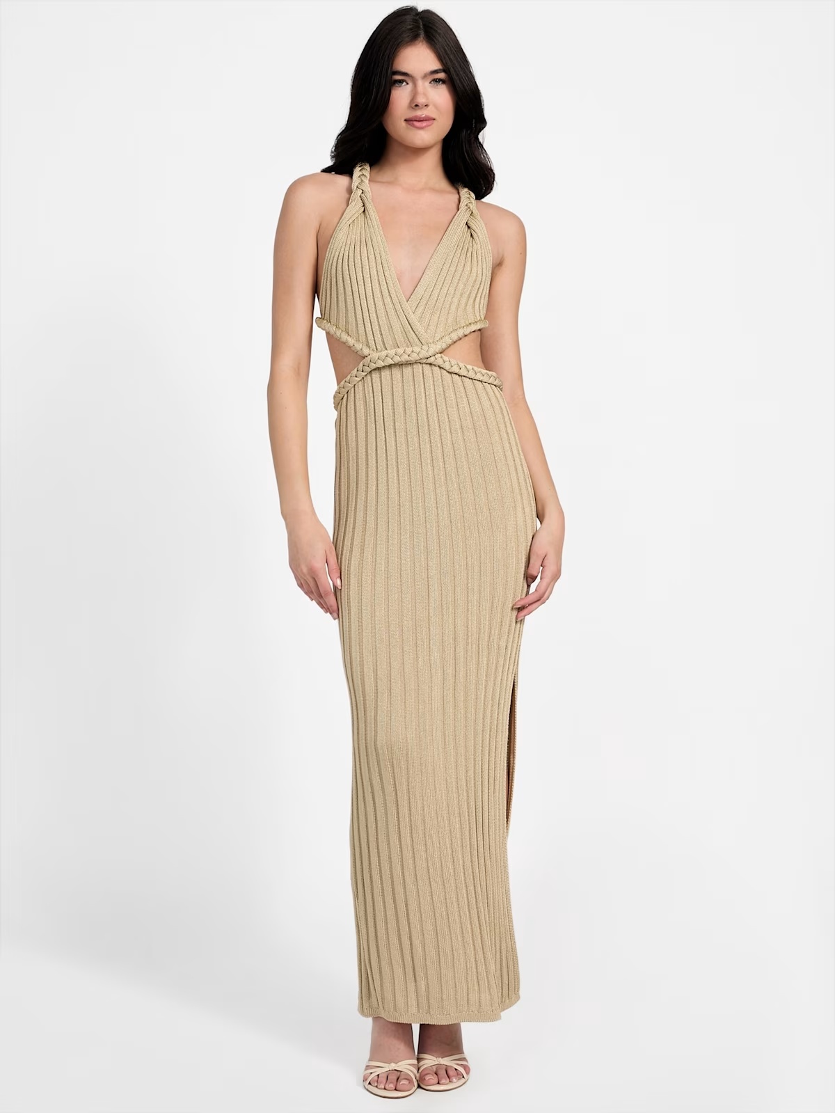 Vanya Ribbed Maxi Dress - Brown