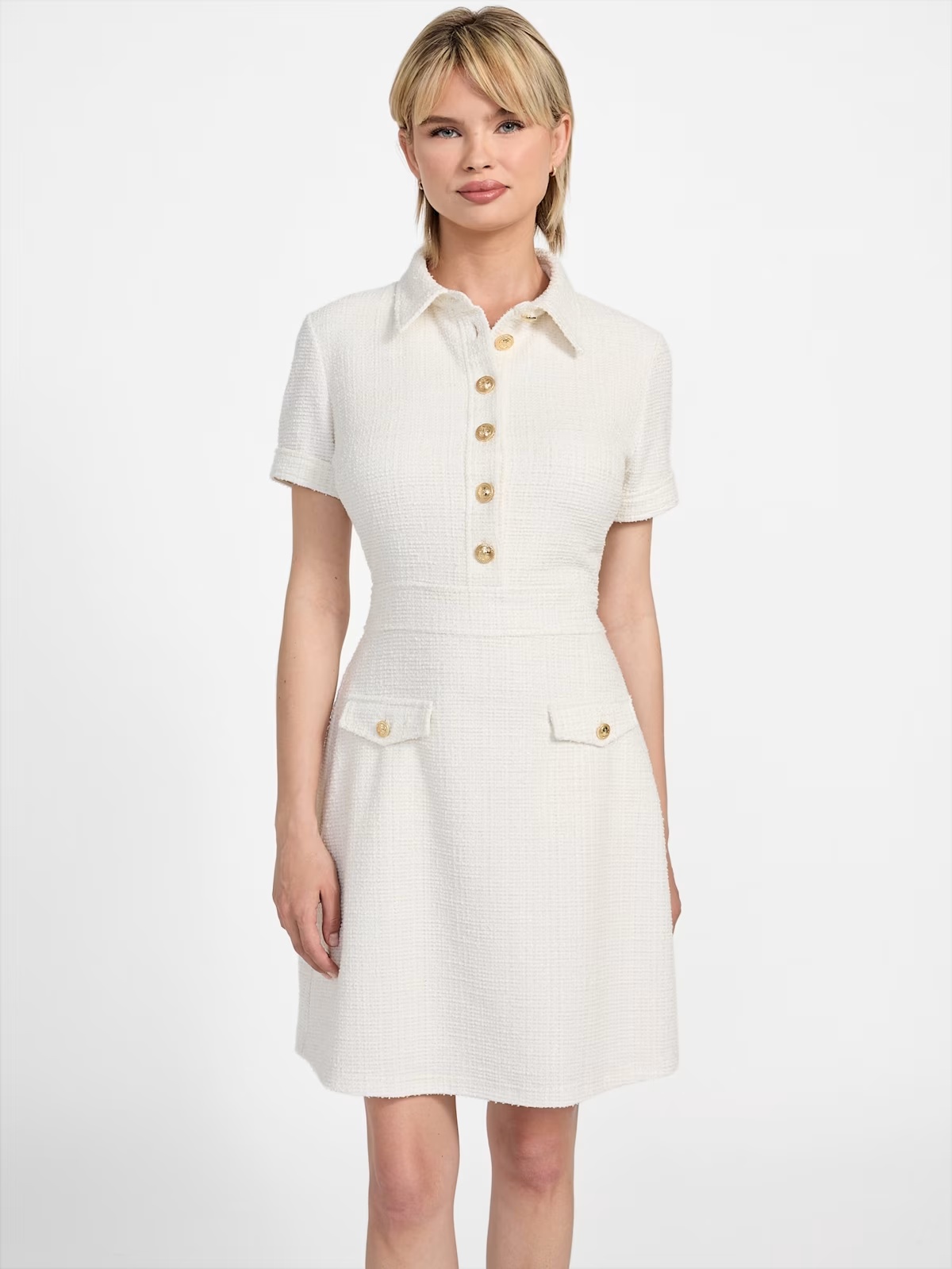 Eco Tamara Tweed Dress - White