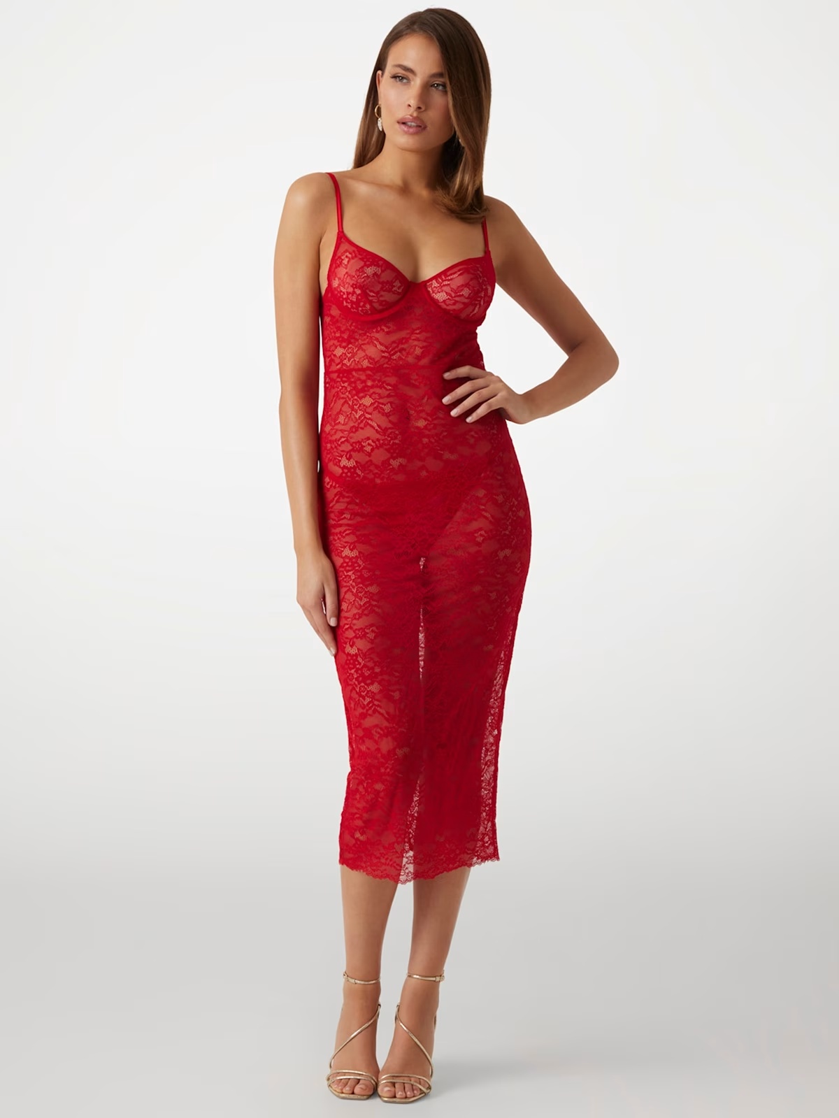 Vanessa Long Chemise - Red