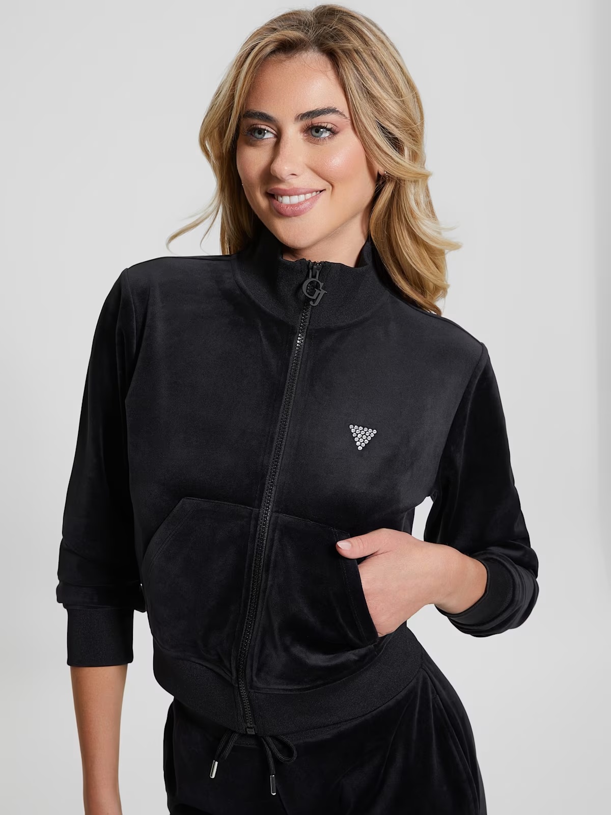 Eco Couture Full-Zip Sweatshirt - Black