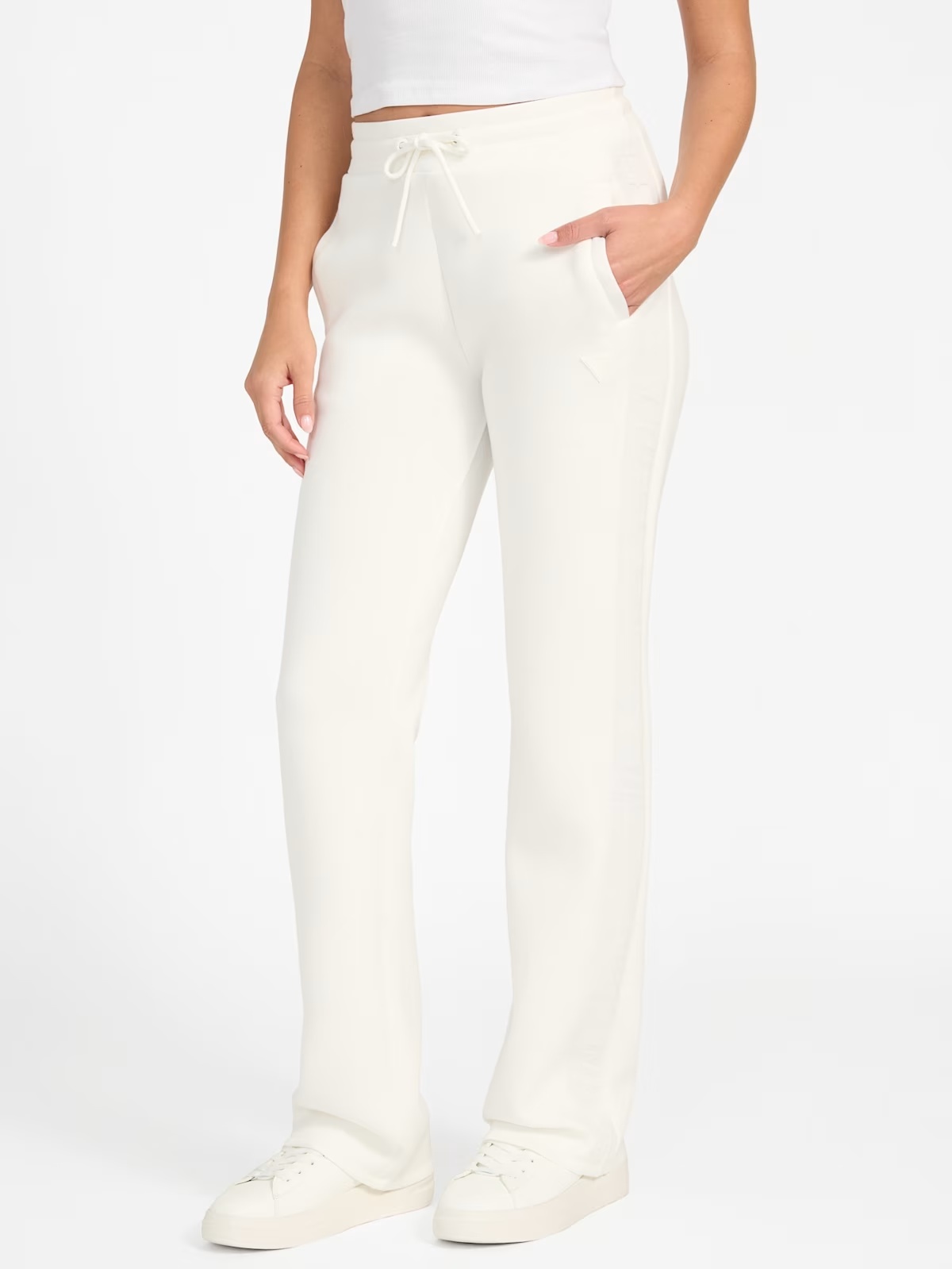 Eco Brenda Scuba Straight Leg Pants - White