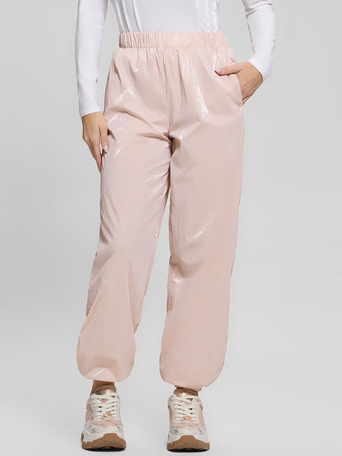 Chris Nylon Jogger Pants - Pink