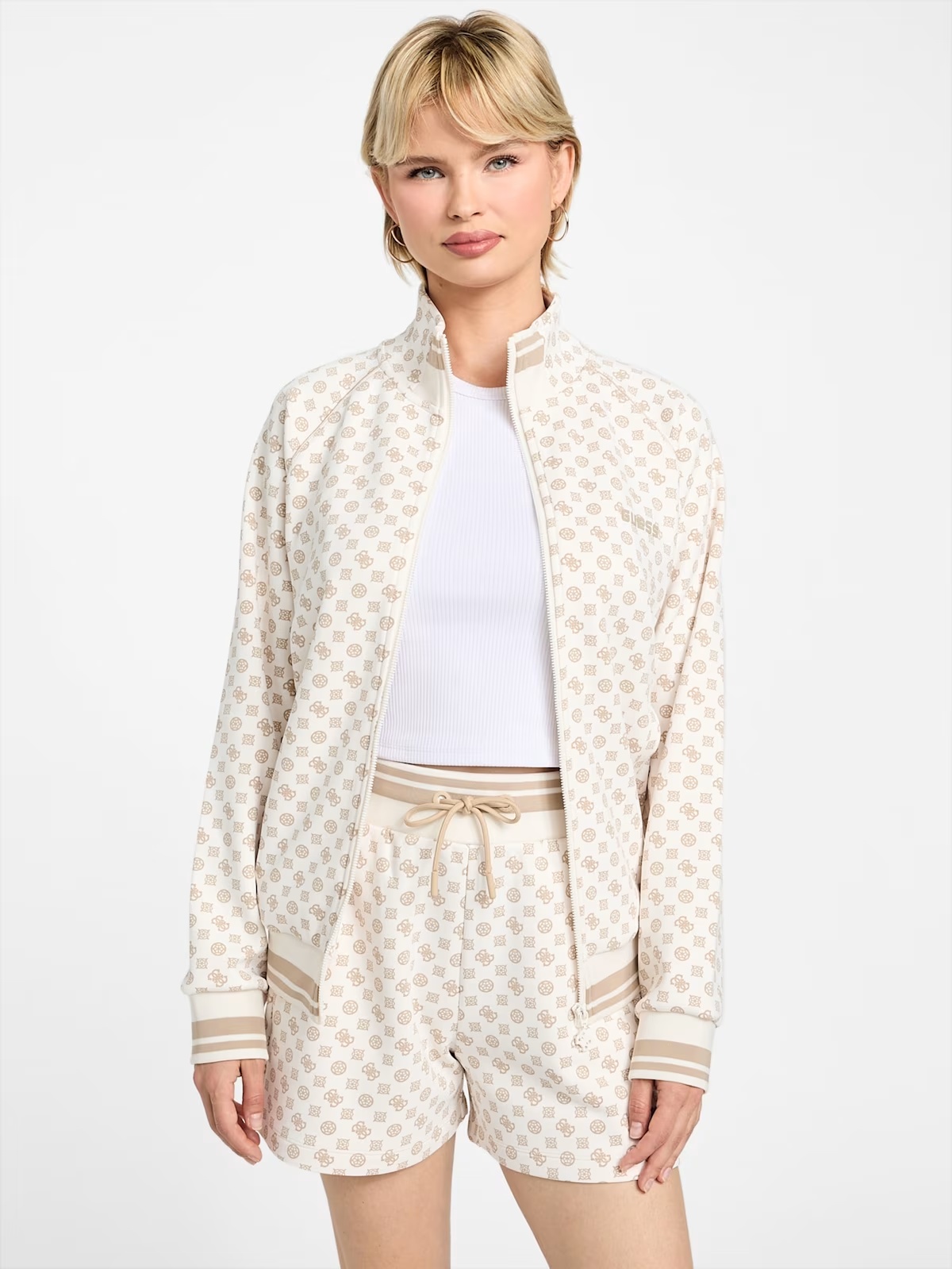 Eco Aggie Full-Zip Sweatshirt - Beige