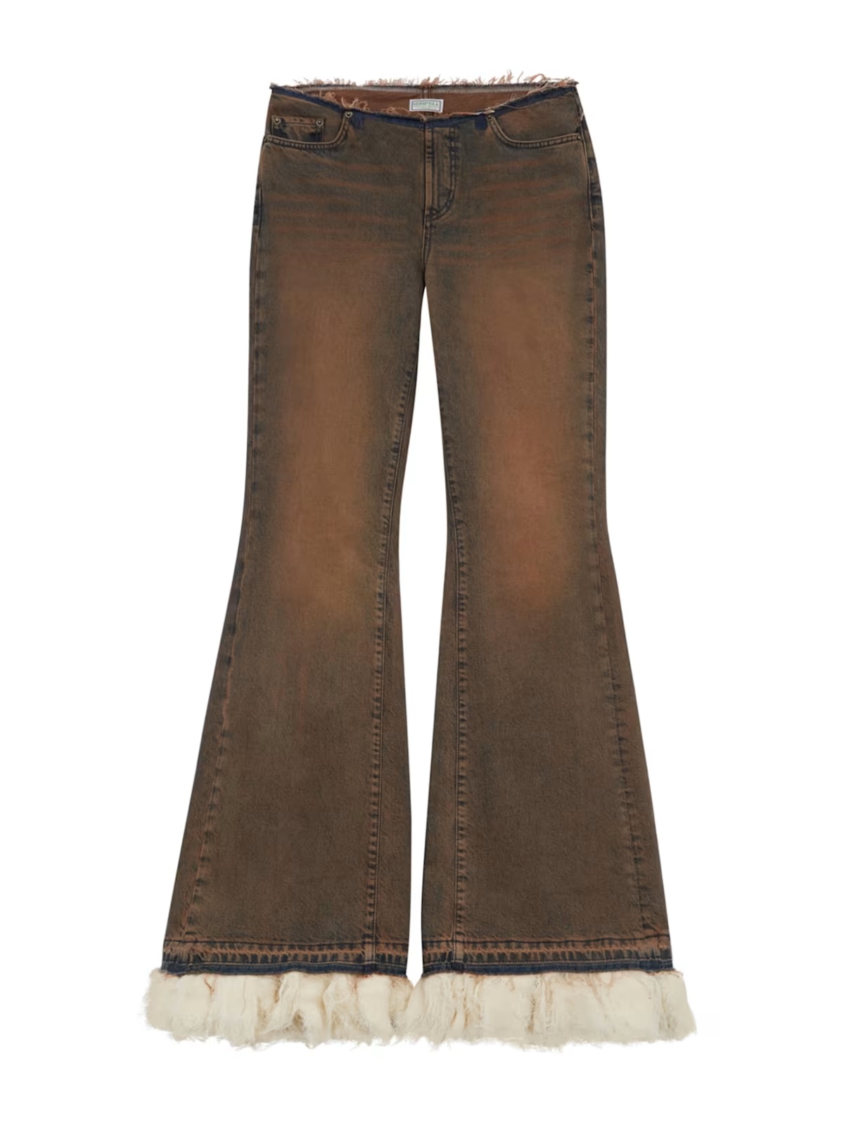Low-Rise Flare Denim Jeans - Grey
