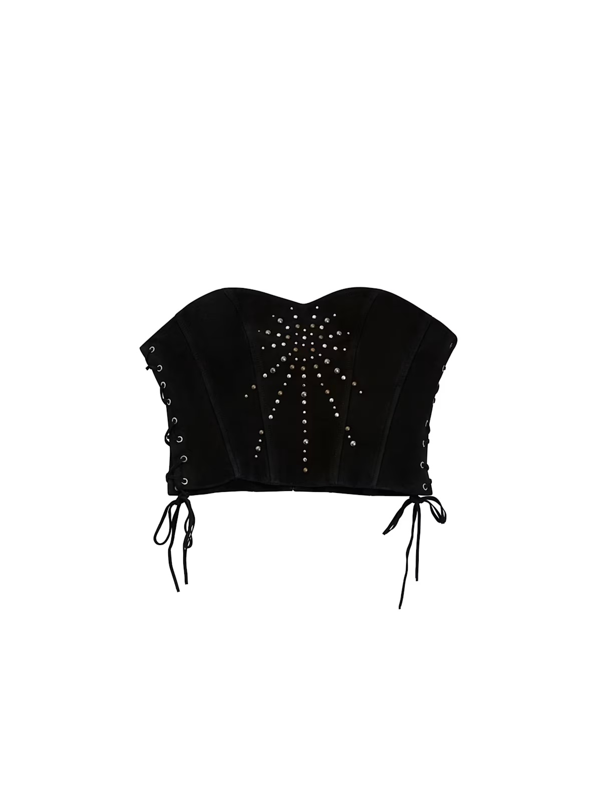 Lace-Up Bustier Top - Black