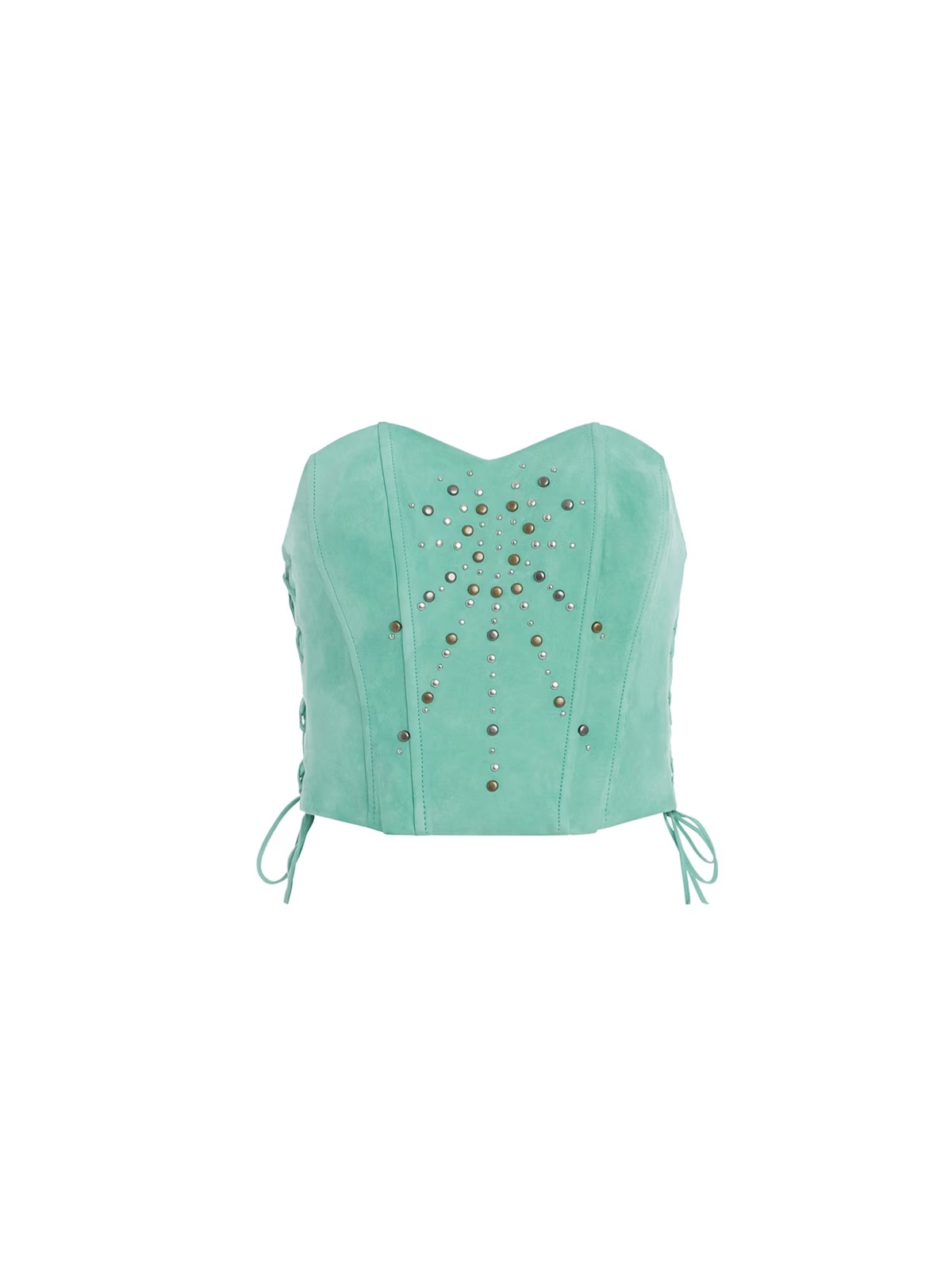 Lace-Up Bustier Top - Blue